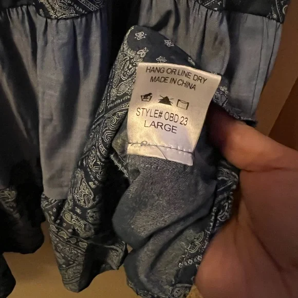 Blue and Black Patterned Dress - Picture 4 of 4